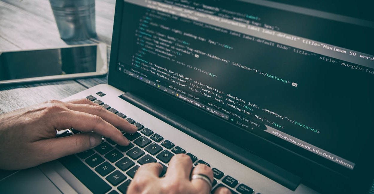 python developer writing code