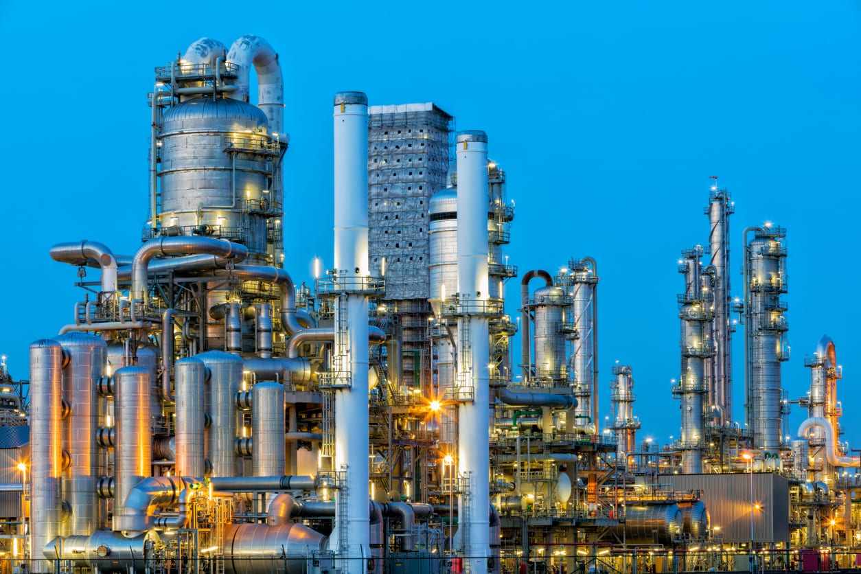 Large oil refinery